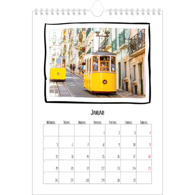 Fotokalender A4 Enkel (20 x 30 cm) — Albumögonblick [Januari]