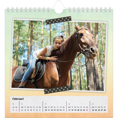 Årskalender kvadratisk — Naturmaterial och tejp [Februari]