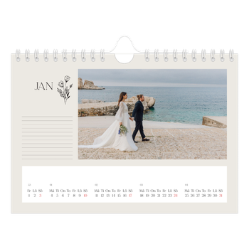 Fotokalender A5 Enkel — Initialer i blom