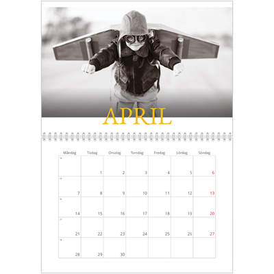 Fotokalender A3 Klassisk (30 x 40 cm) — Historisk stil [April]
