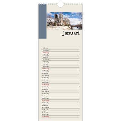 Fotokalender Smal  — Världens sevärdheter [Januari]