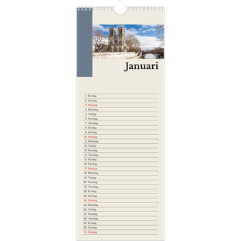 Fotokalender Smal (15x40cm) — Världens sevärdheter