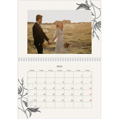 Fotokalender A3 Klassisk (30 x 40 cm) — Bläck & murgröna [Maj]