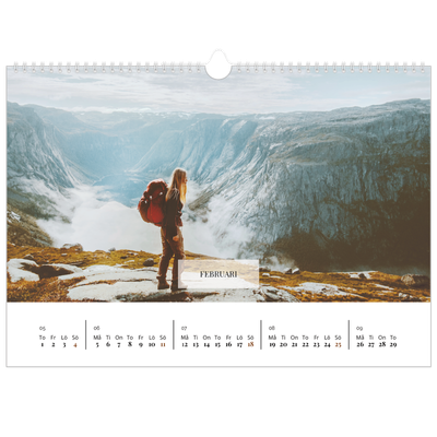 Fotokalender A3 Enkel — Klassisk kalender [Februari]
