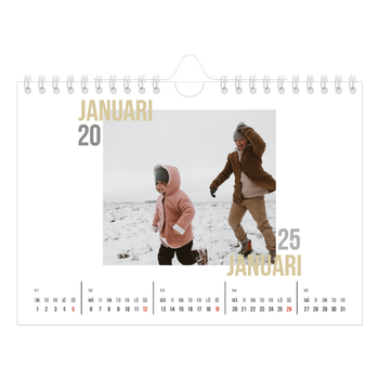 Fotokalender A5 Enkel — Dubblett text