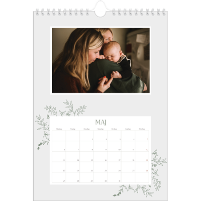 Fotokalender A4 Enkel (20 x 30 cm) — Handritade blommor [omslag]