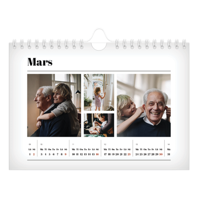 Fotokalender A5 Enkel — Tidningsstil [Mars]