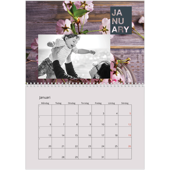 Fotokalender A3 Klassisk — Månadsfält