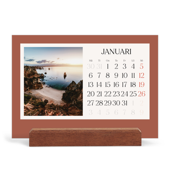 Skrivbordskalender med träställ - Liggande — Klassiska färger