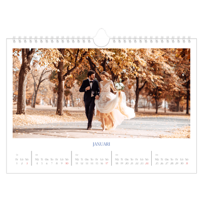 Fotokalender A4 Enkel — Koboltklassiker [Januari]