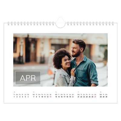 Fotokalender A4 Enkel — Stor dato [April]