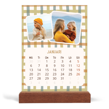 Skrivbordskalender med träställ - Stående — Retro mönster