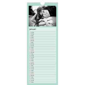 Fotokalender Smal (15x40cm) — Nordiska pasteller