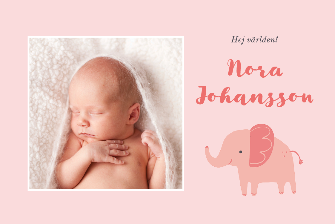 Inbjudningar — Rosa elefant