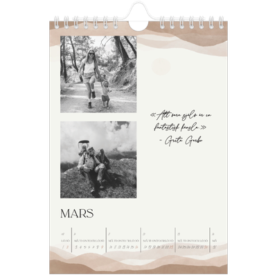 Fotokalender A5 Enkel — Citatsamling om välbefinnande [Mars]