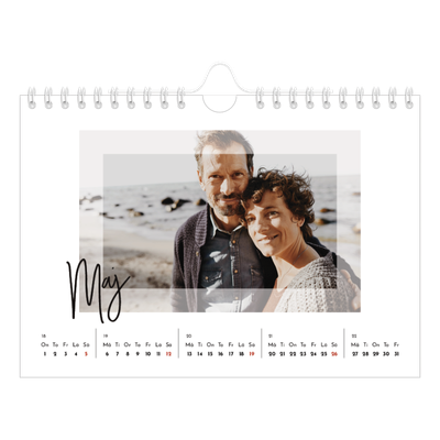 Fotokalender A5 Enkel — Transparent ram [omslag]