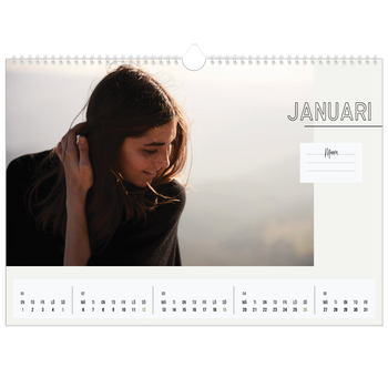 Fotokalender A3 Enkel — Notat till dig själv