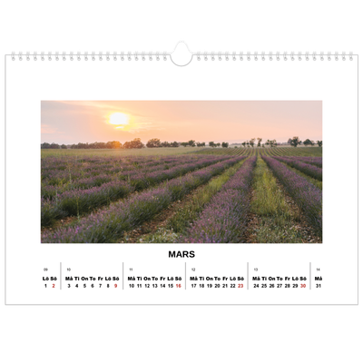 Fotokalender A3 Enkel — Enkel bild [Mars]