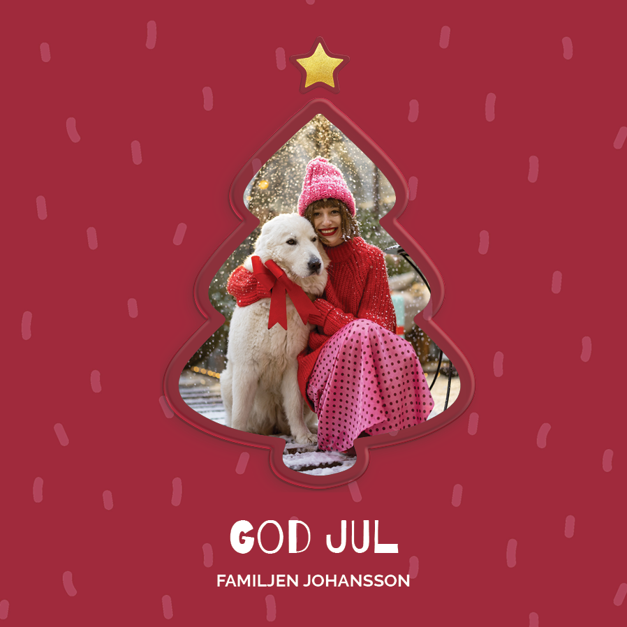 Fotokort — Röd trädram