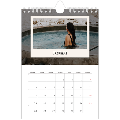 Fotokalender A5 Enkel — Porträttredigeringen [Januari]