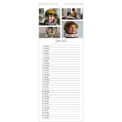 Fotokalender Smal  — Bild collage [Januari]
