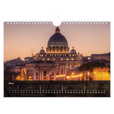 Fotokalender A4 Enkel — Transparent kalender [Mars]