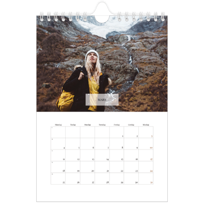 Fotokalender A5 Enkel — Klassisk kalender [Mars]
