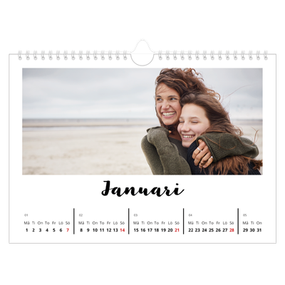 Fotokalender A4 Enkel — Handskriven [Januari]