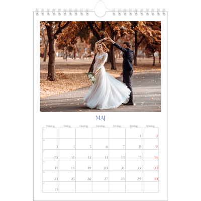 Fotokalender A4 Enkel (20 x 30 cm) — Koboltklassiker [Maj]