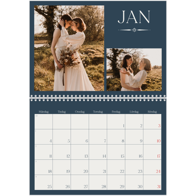 Fotokalender A3 Klassisk (30 x 40 cm) — Skiffer & seriffer [Januari]