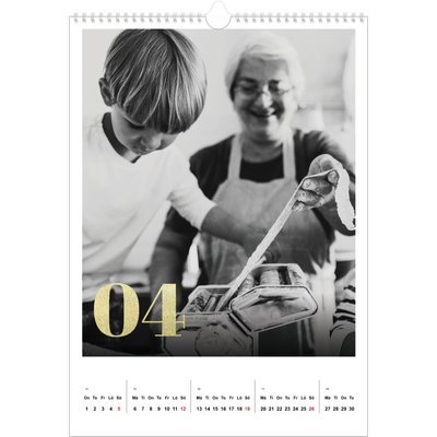 A3 Årskalender — Stora nummer i glitter [April]