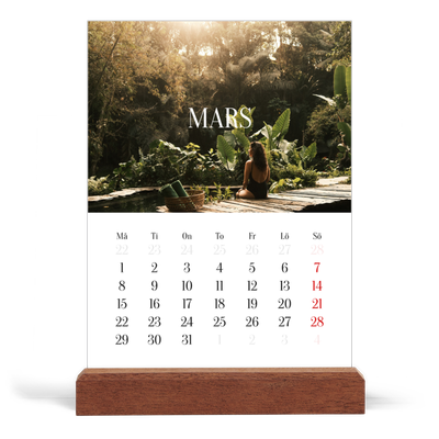 Skrivbordskalender med träställ - Stående — Oändlig flykt [Mars]