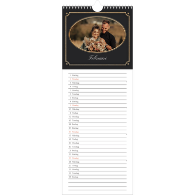 Fotokalender Smal  — Klassisk vintage [Februari]