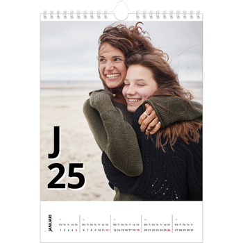 Fotokalender A4 Enkel — Bokstäver och tal